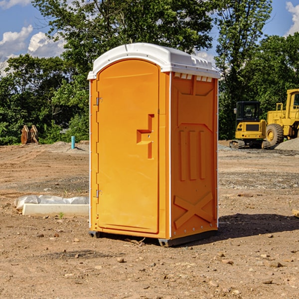 how often are the portable restrooms cleaned and serviced during a rental period in Breckenridge Hills